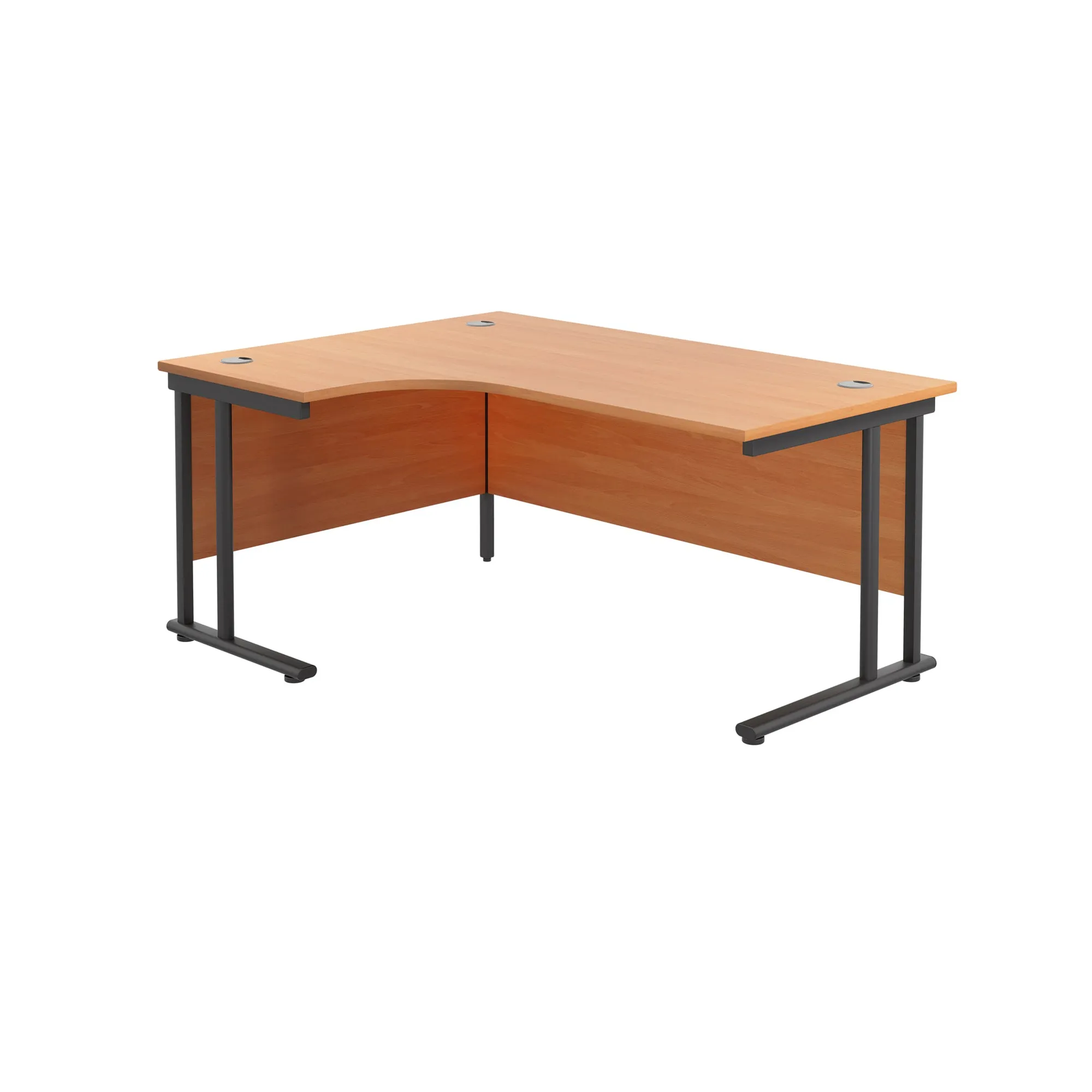 Twin Upright Left Hand 1800mm Crescent Desk
