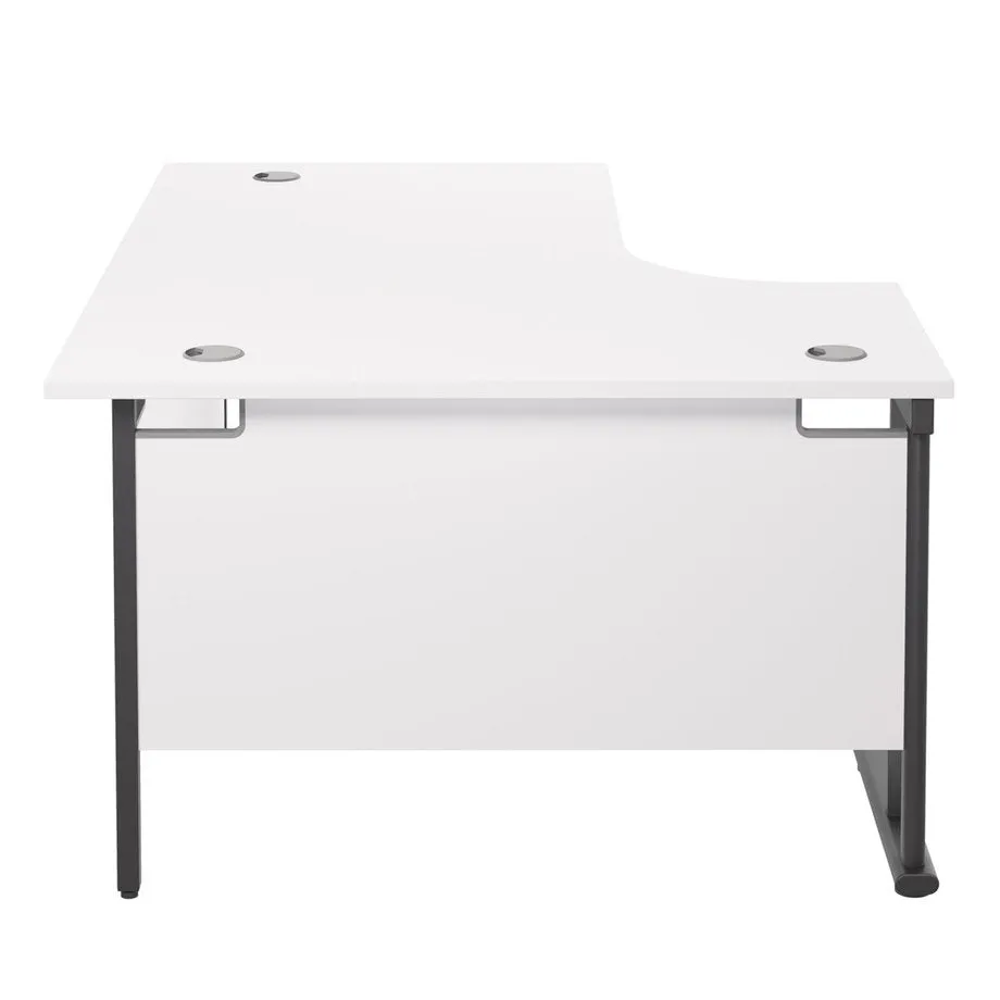 Twin Upright Left Hand 1800mm Crescent Desk