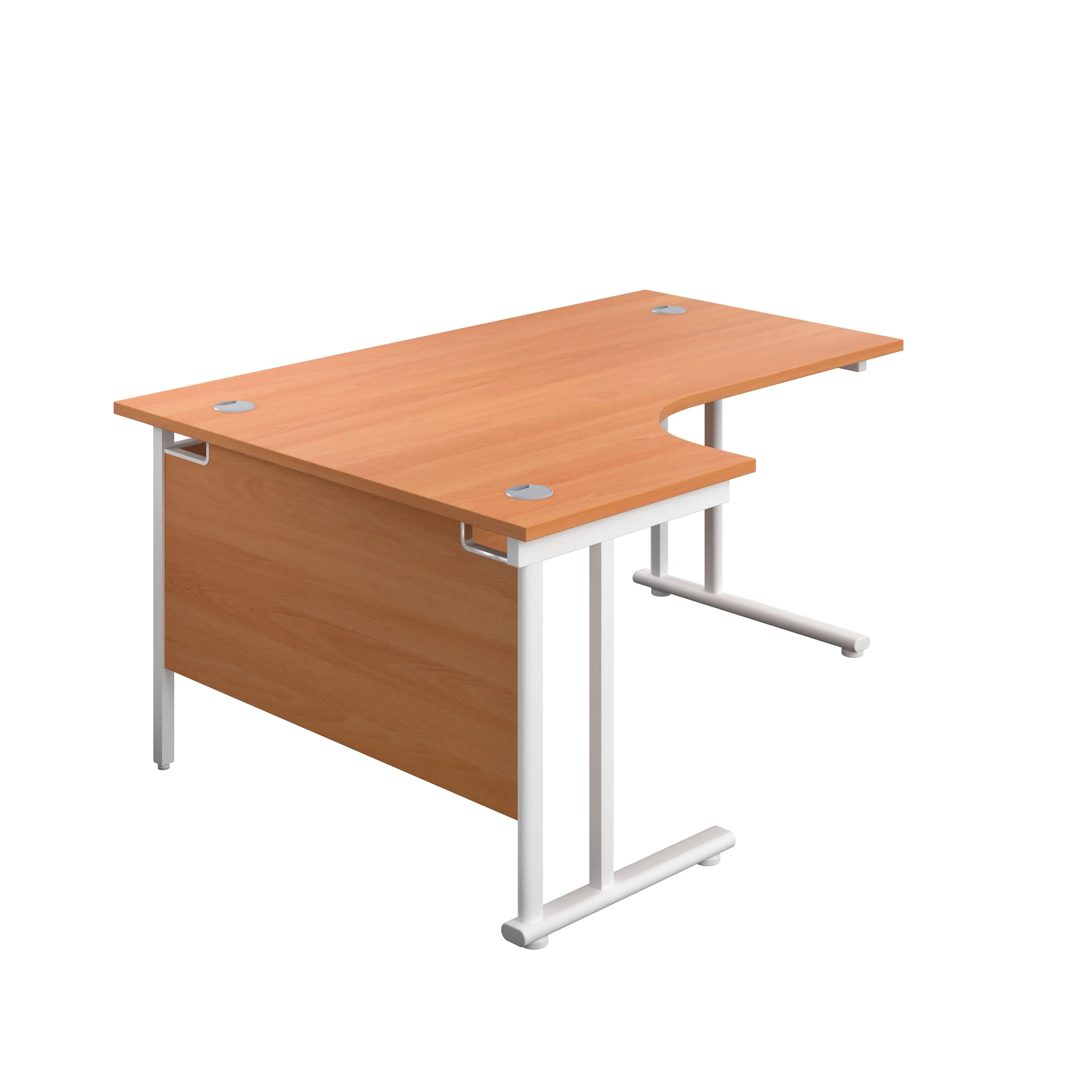 Twin Upright Left Hand 1800mm Crescent Desk
