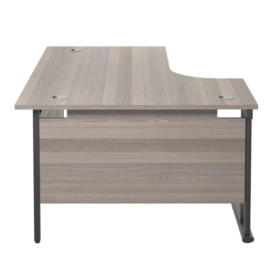Twin Upright Left Hand 1800mm Crescent Desk