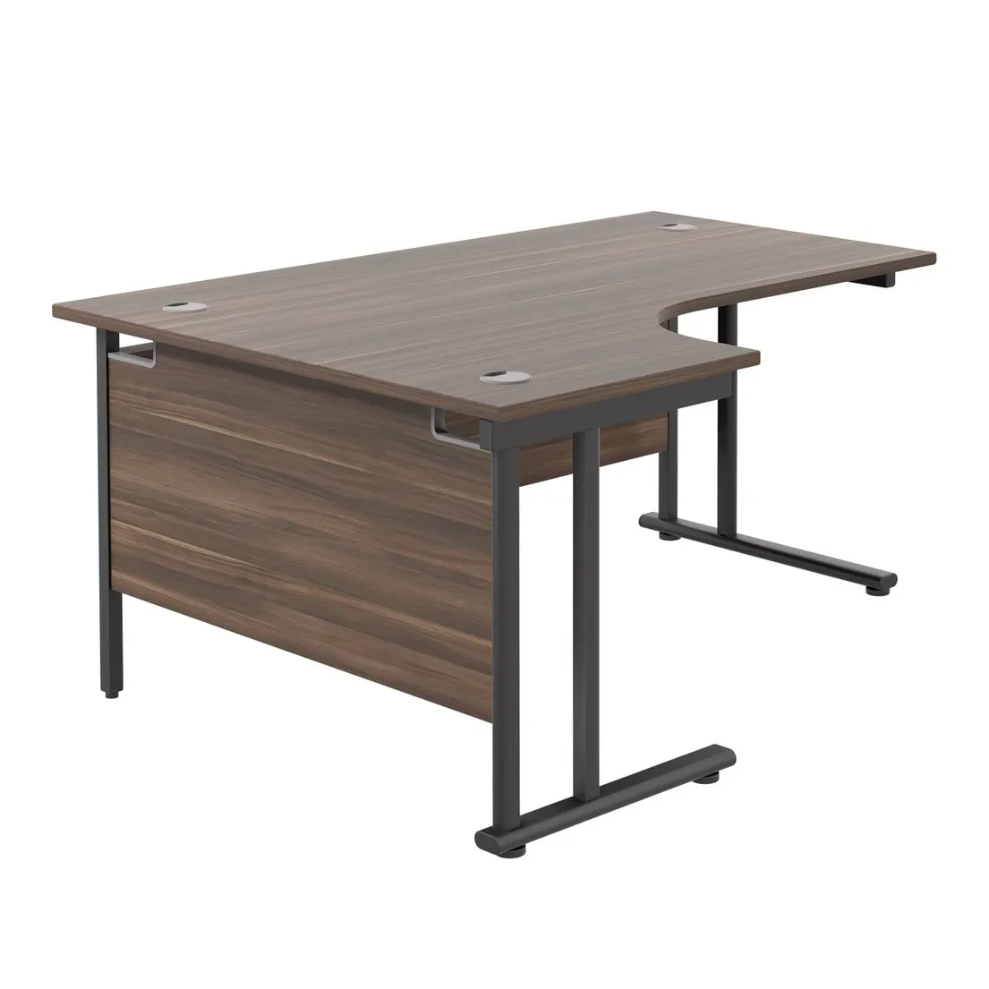 Twin Upright Left Hand 1800mm Crescent Desk