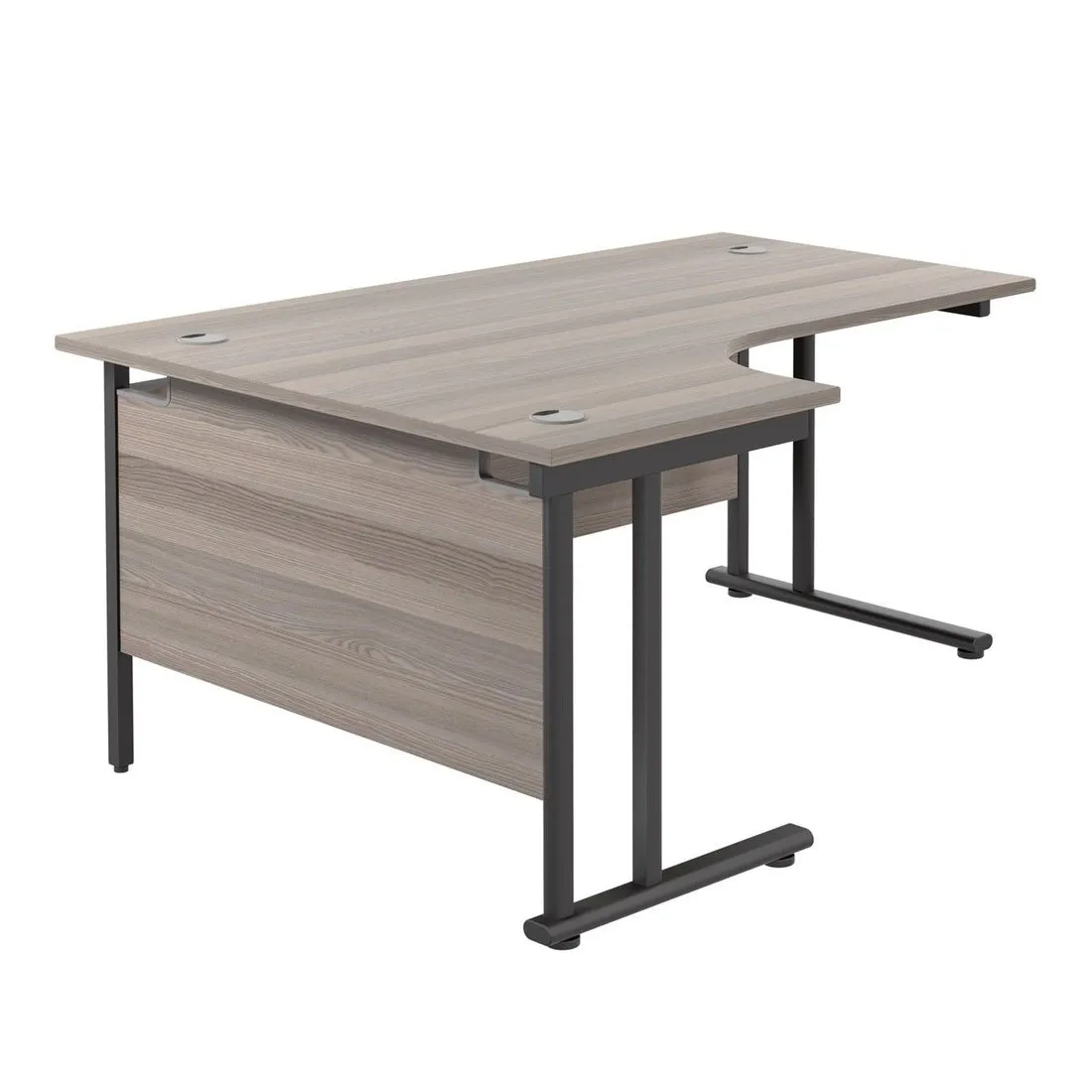Twin Upright Left Hand 1800mm Crescent Desk