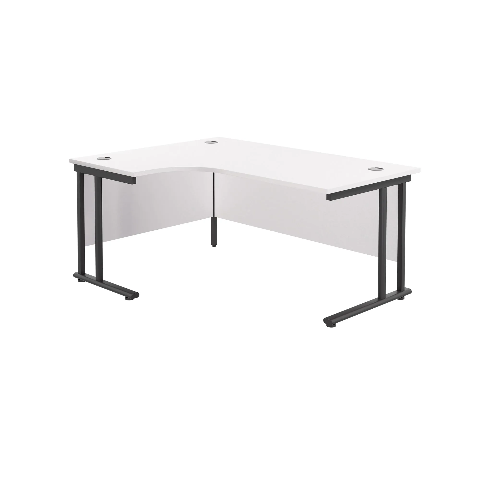 Twin Upright Left Hand 1800mm Crescent Desk