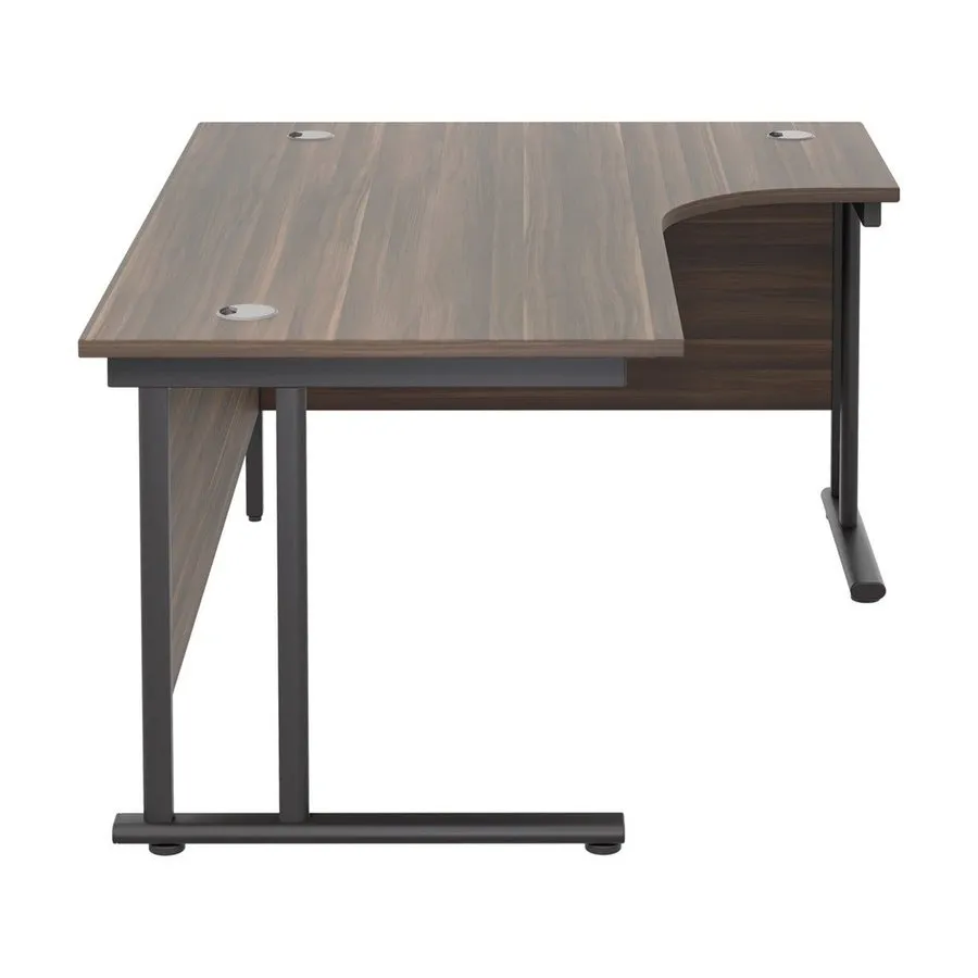 Twin Upright Right Hand 1600mm Crescent Desk