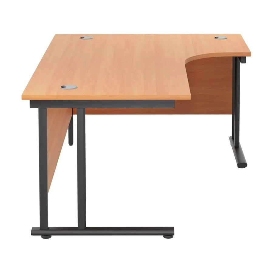 Twin Upright Right Hand 1600mm Crescent Desk