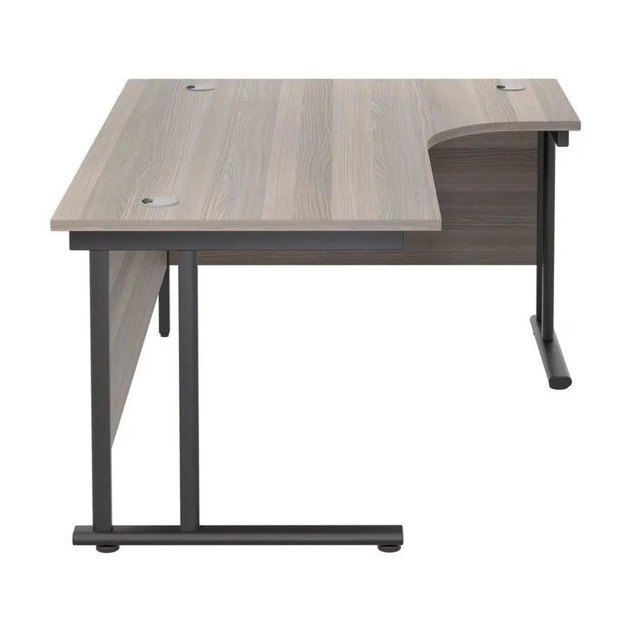Twin Upright Right Hand 1600mm Crescent Desk
