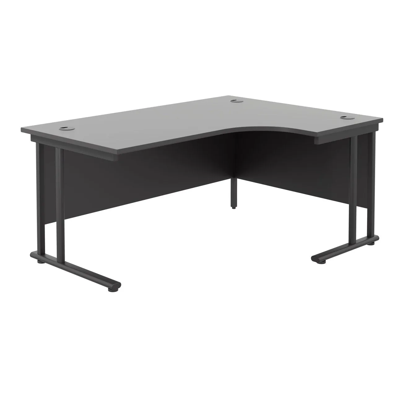 Twin Upright Right Hand 1600mm Crescent Desk