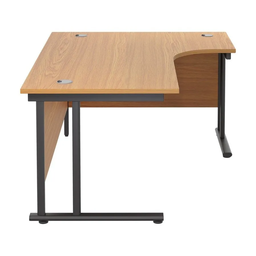 Twin Upright Right Hand 1600mm Crescent Desk