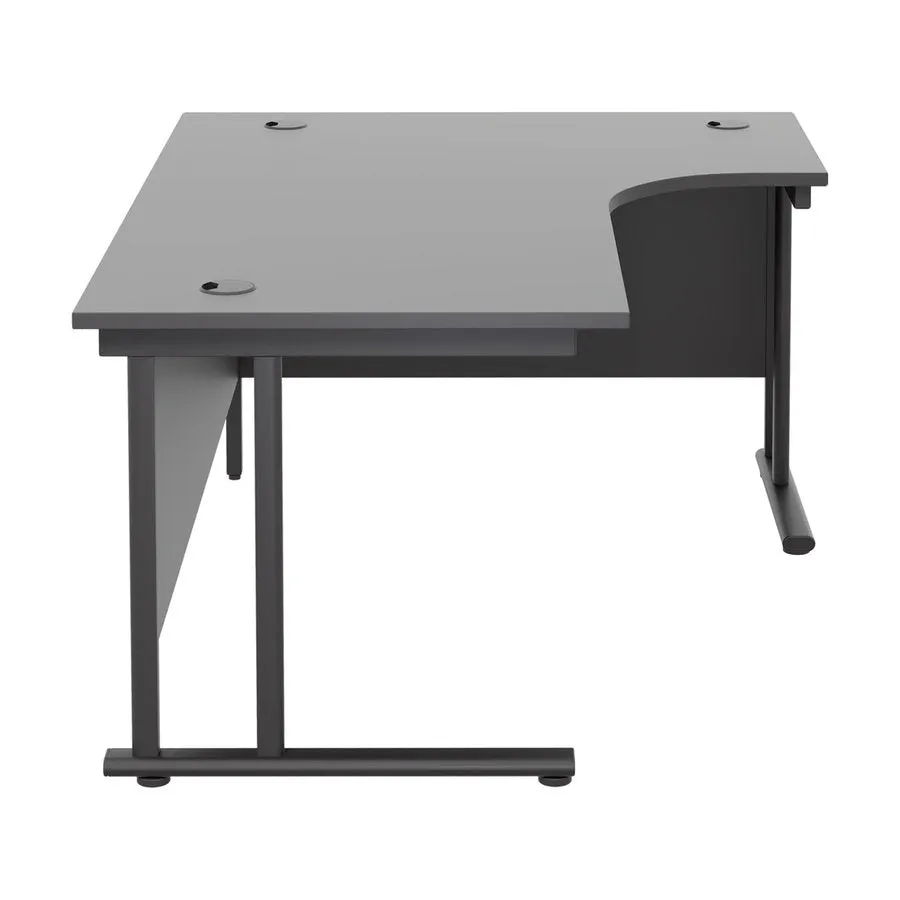 Twin Upright Right Hand 1600mm Crescent Desk