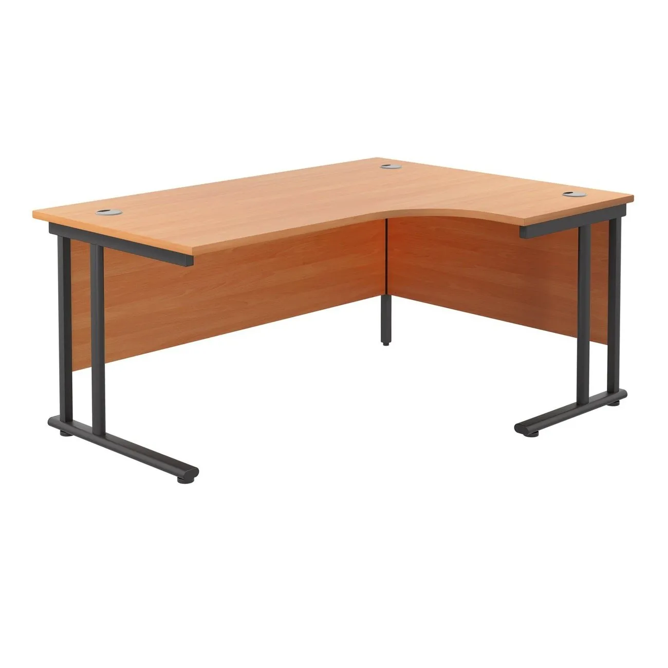 Twin Upright Right Hand 1600mm Crescent Desk