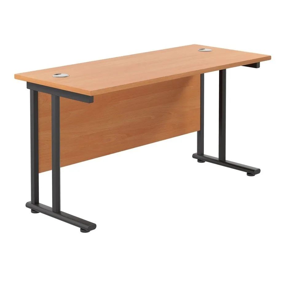 Twin Upright Straight 1200mm Slim Desk