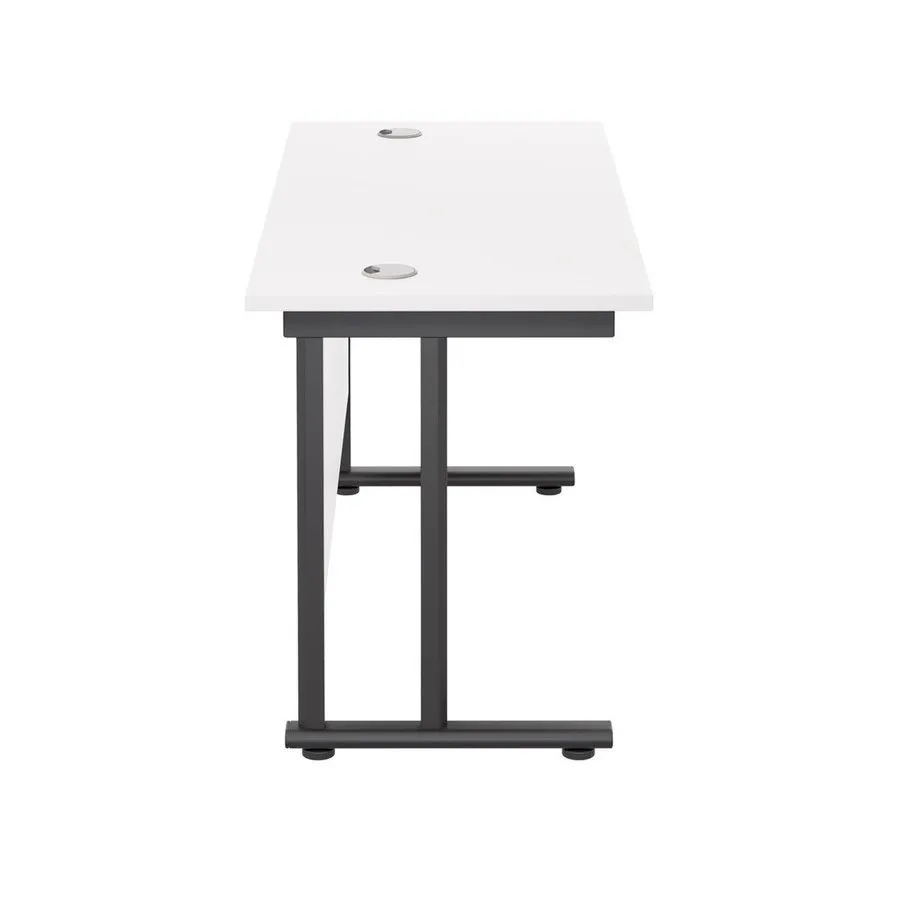 Twin Upright Straight 1200mm Slim Desk