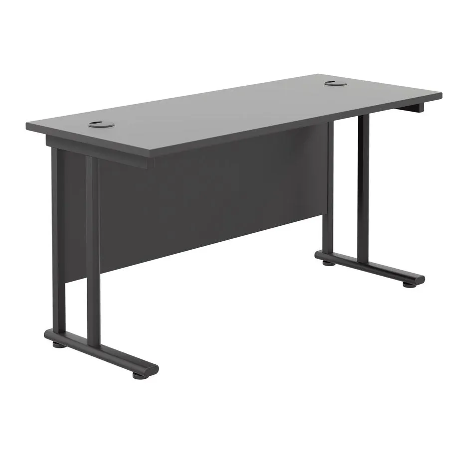Twin Upright Straight 1200mm Slim Desk
