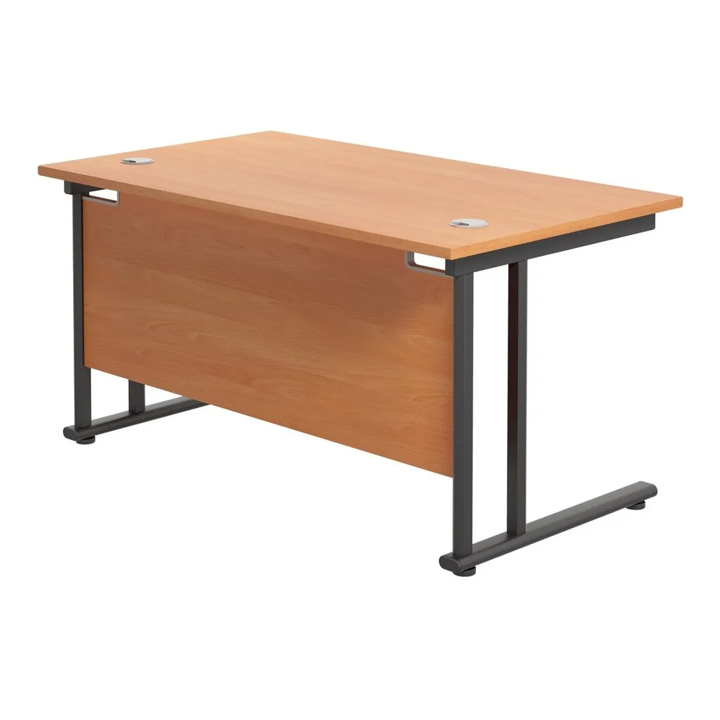 Twin Upright Straight 1400mm Desk