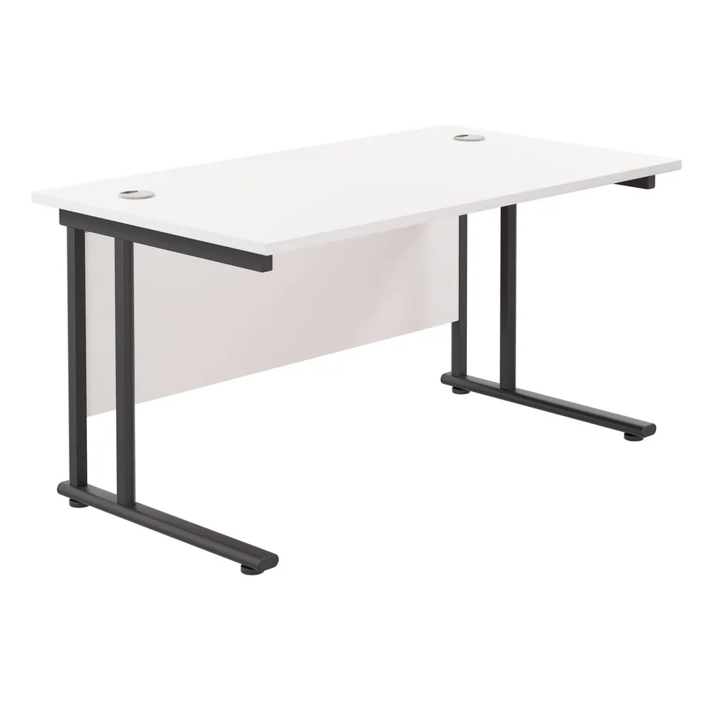 Twin Upright Straight 1400mm Desk