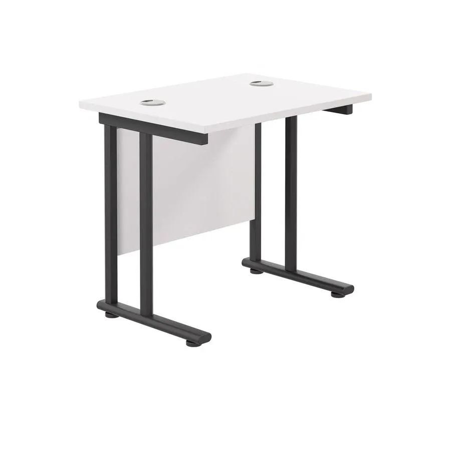 Twin Upright Straight 800mm Slim Desk