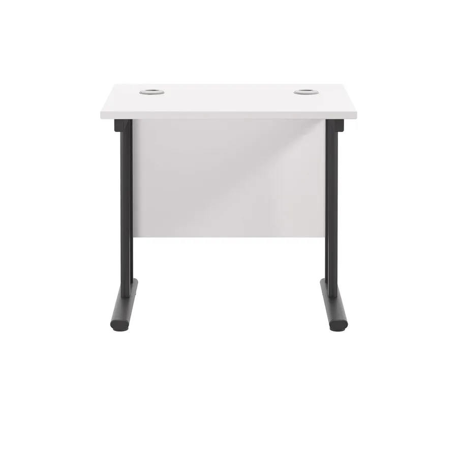 Twin Upright Straight 800mm Slim Desk