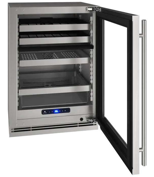 U-Line Beverage Center 24" Dual Zone Reversible Hinge Stainless Frame 115v