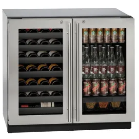 U-Line Beverage Center 36" Lock Stainless Frame 115v