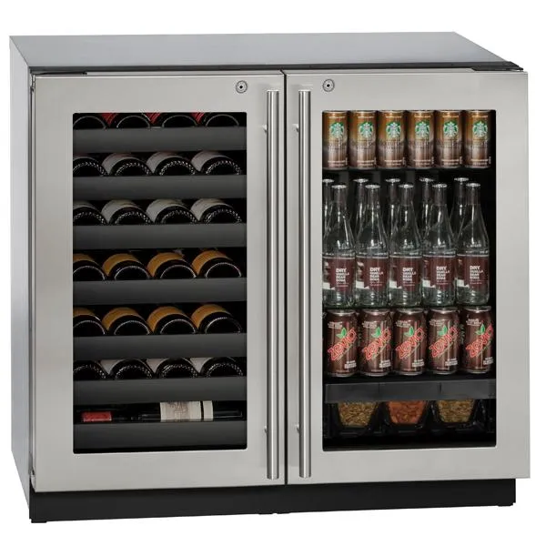 U-Line Beverage Center 36" Lock Stainless Frame 115v