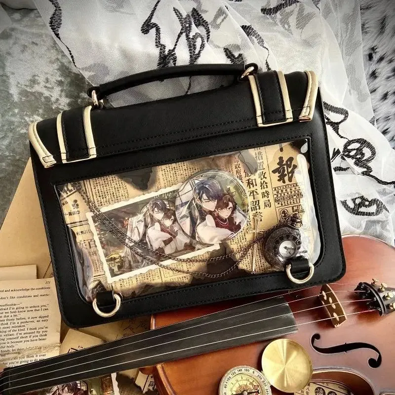 UAKISS  -  Vintage Women Ita Bags Fashion JK Uniform Students DIY Anime Badge Backpacks Subculture Crossbody Shoulder Bolso Mujer