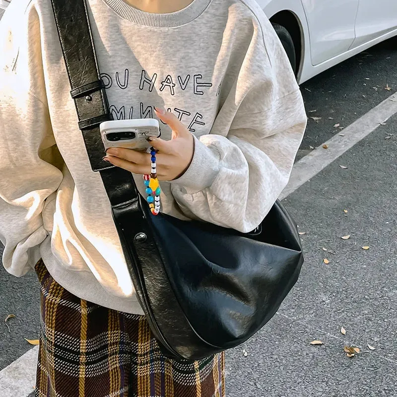 Uakiss Vintage Women Tote Bags Fashion 2025 Large Capacity PU Moto Style Crossbody Shoulder Hobos Designer Commute Bolso Mujer