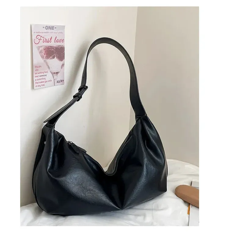 Uakiss Vintage Women Tote Bags Fashion 2025 Large Capacity PU Moto Style Crossbody Shoulder Hobos Designer Commute Bolso Mujer
