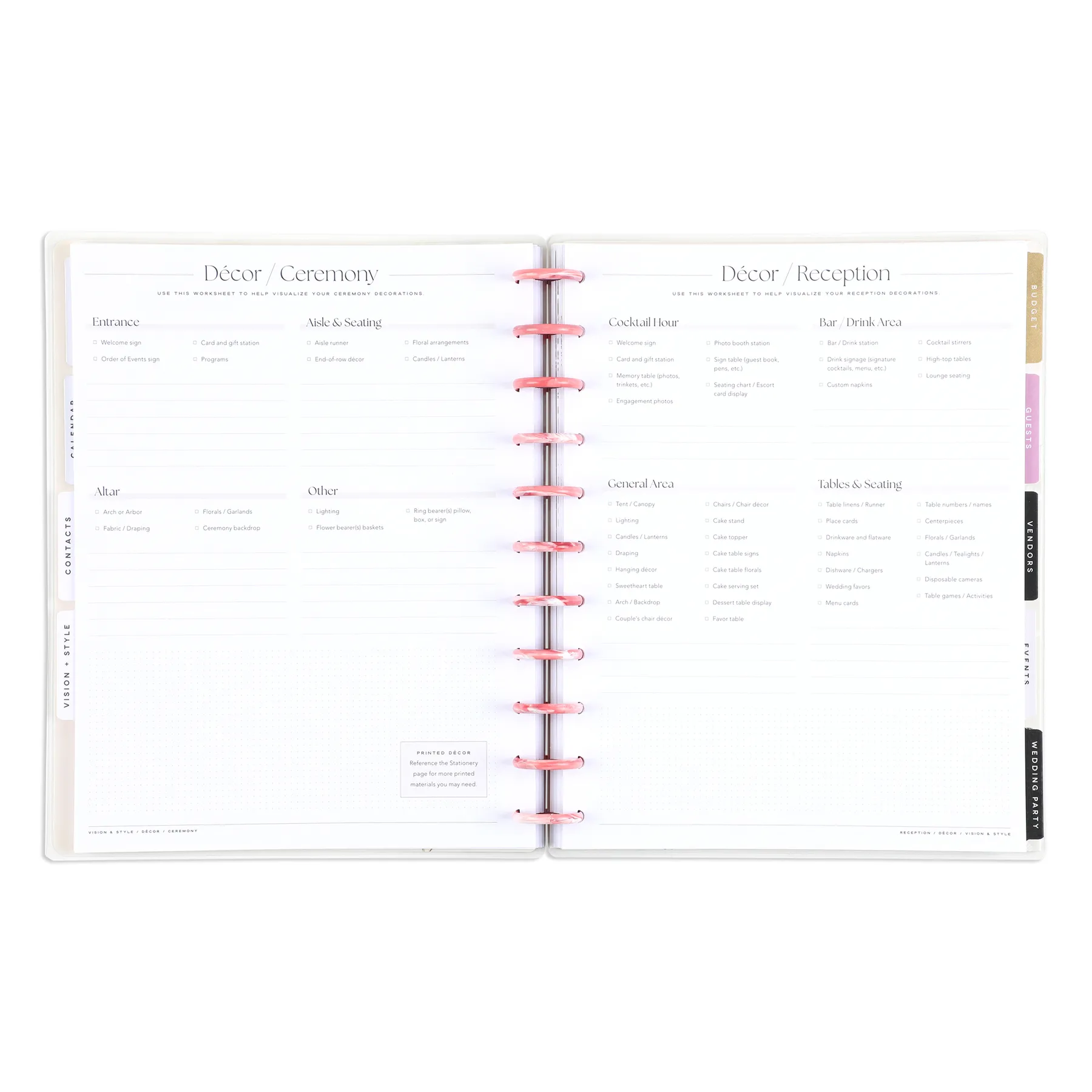 Undated Blooming Romance Wedding Happy Planner - Big Wedding Layout - 12 Months