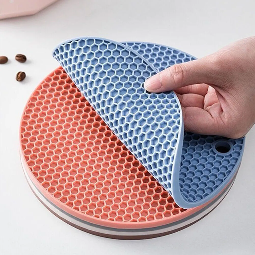 US 7-14 Pack Silicone Hot Pot Holder Trivet Mat Non Stick Heat Resistant Kitchen