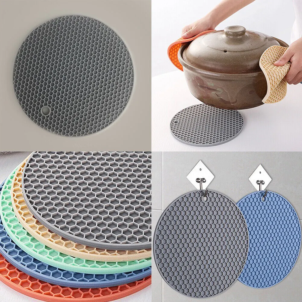 US 7-14 Pack Silicone Hot Pot Holder Trivet Mat Non Stick Heat Resistant Kitchen