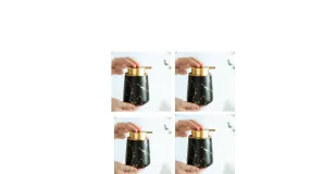 USHA SHRIRAM Soap Dispenser Bottle | Ceramic Soap & Lotion Dispenser Set | Kitchen Dish Soap Pump Dispenser Set | Hand Shower Washing Soap Dispenser (400ml - Design 4 - Black, Pack of 4)