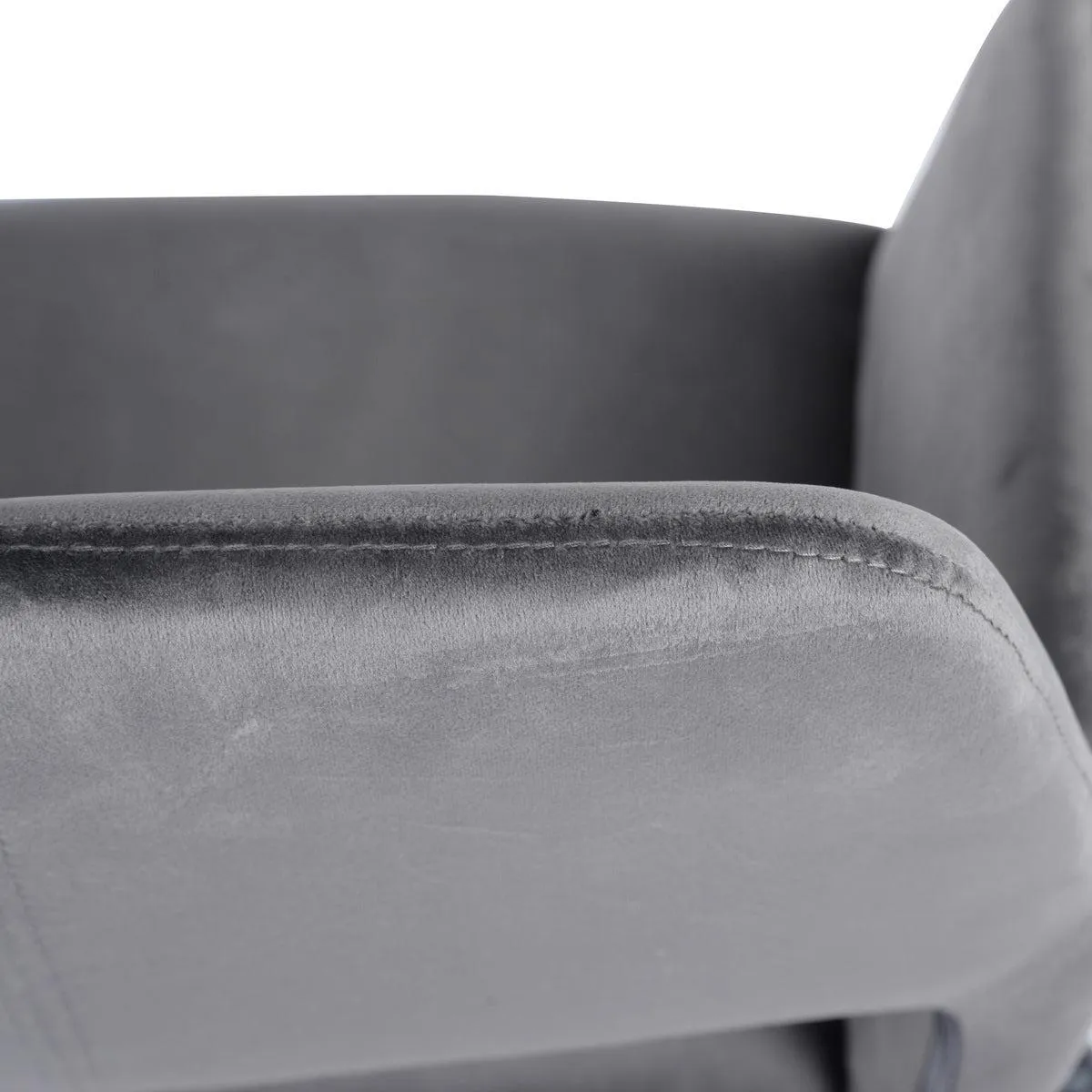 Velvet Upholstered Adjustable Swivel Office Chair, GREY