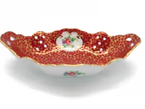 Victorian Antique Dish Jewelry Box Antique Red