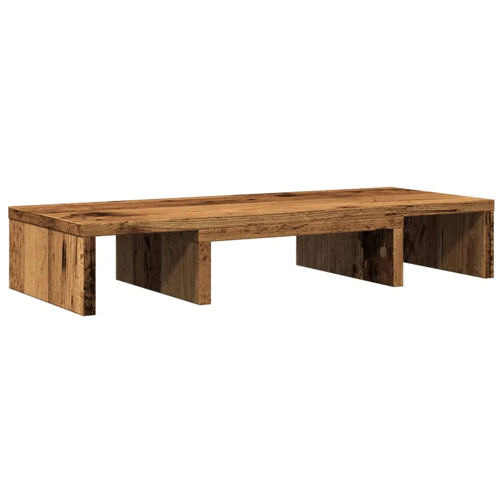 vidaXL Monitor Stand Adjustable Old Wood 60x24x10.5 cm Engineered Wood