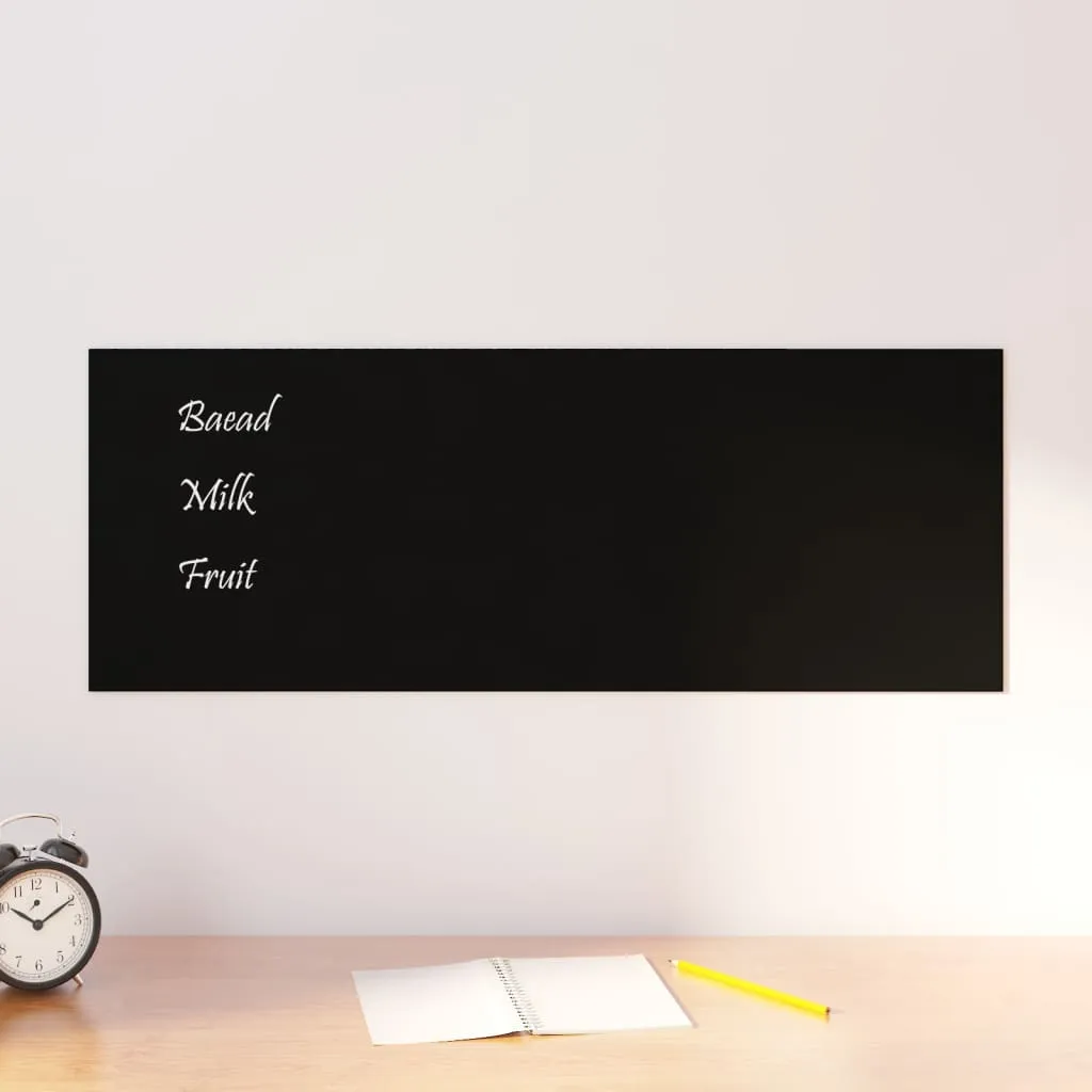 vidaXL Wall-mounted Magnetic Board Black 80x30 cm Tempered Glass
