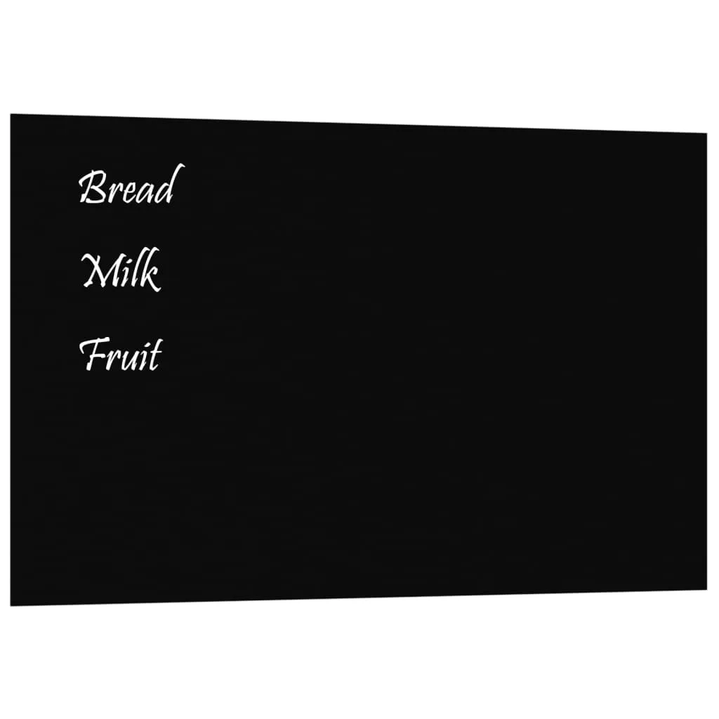 vidaXL Wall-mounted Magnetic Board Black 80x50 cm Tempered Glass