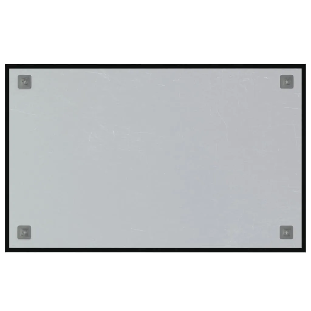 vidaXL Wall-mounted Magnetic Board Black 80x50 cm Tempered Glass