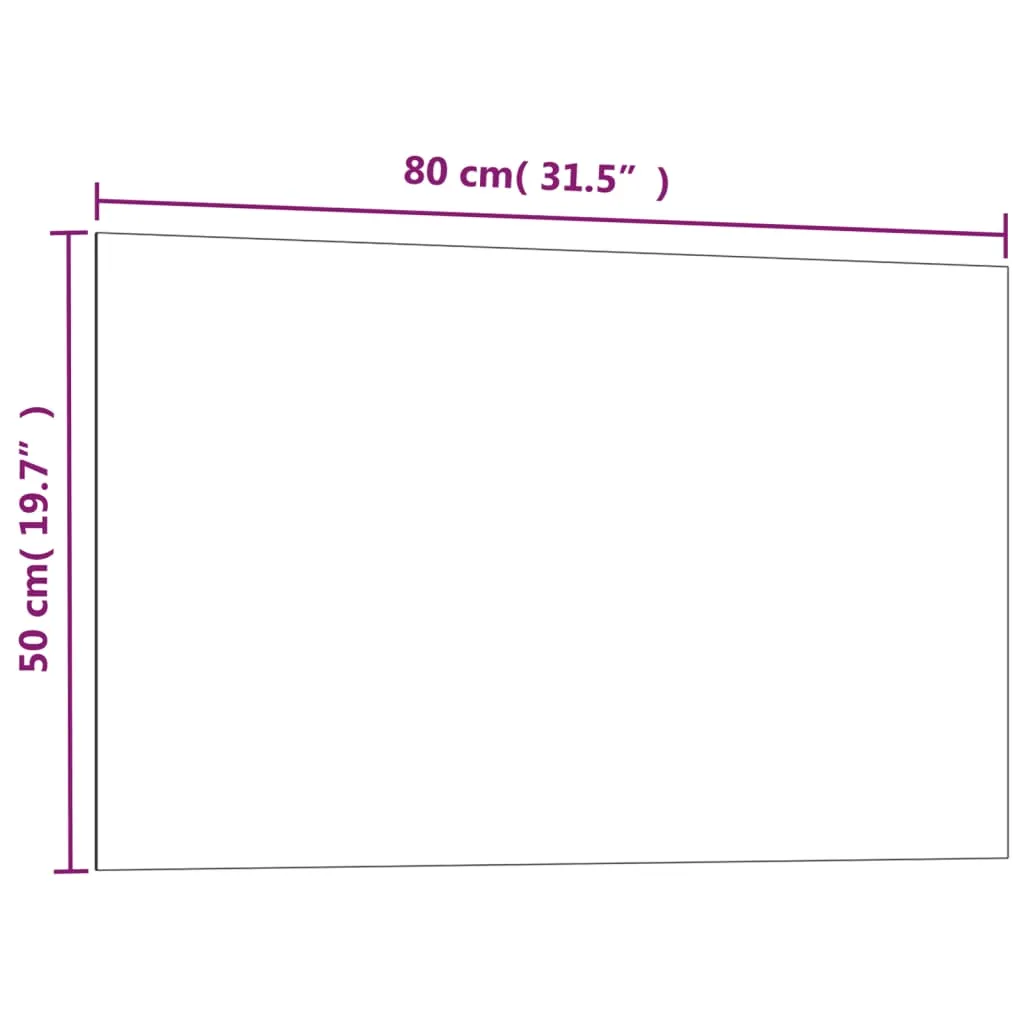 vidaXL Wall-mounted Magnetic Board Black 80x50 cm Tempered Glass