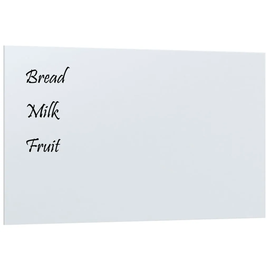 vidaXL Wall-mounted Magnetic Board White 100x60 cm Tempered Glass