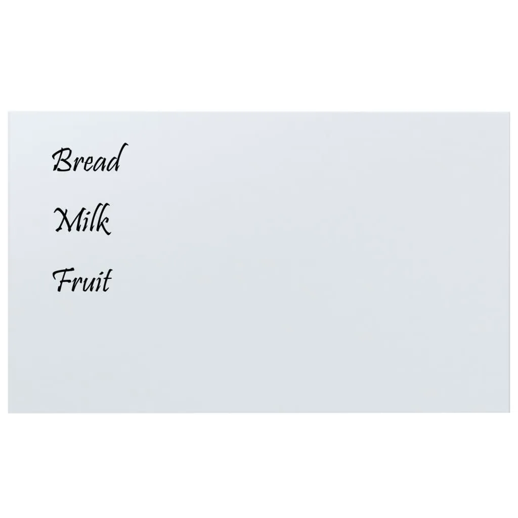 vidaXL Wall-mounted Magnetic Board White 100x60 cm Tempered Glass