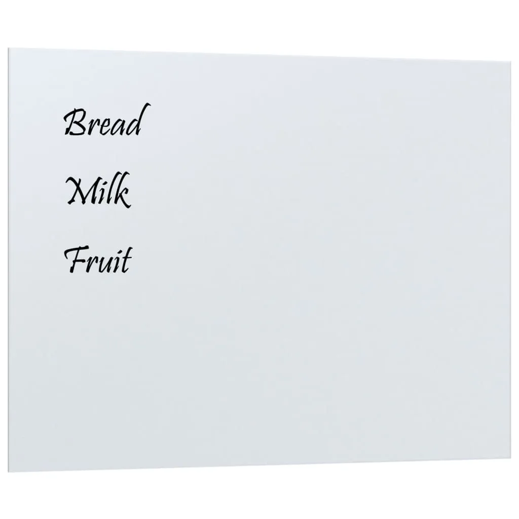 vidaXL Wall-mounted Magnetic Board White 80x60 cm Tempered Glass