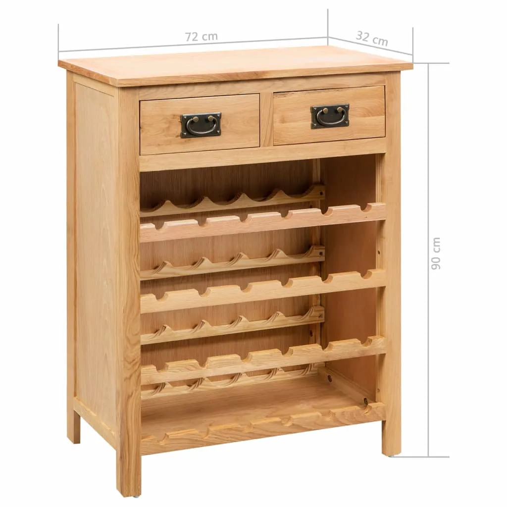 vidaXL Wine Cabinet 72x32x90 cm Solid Oak Wood