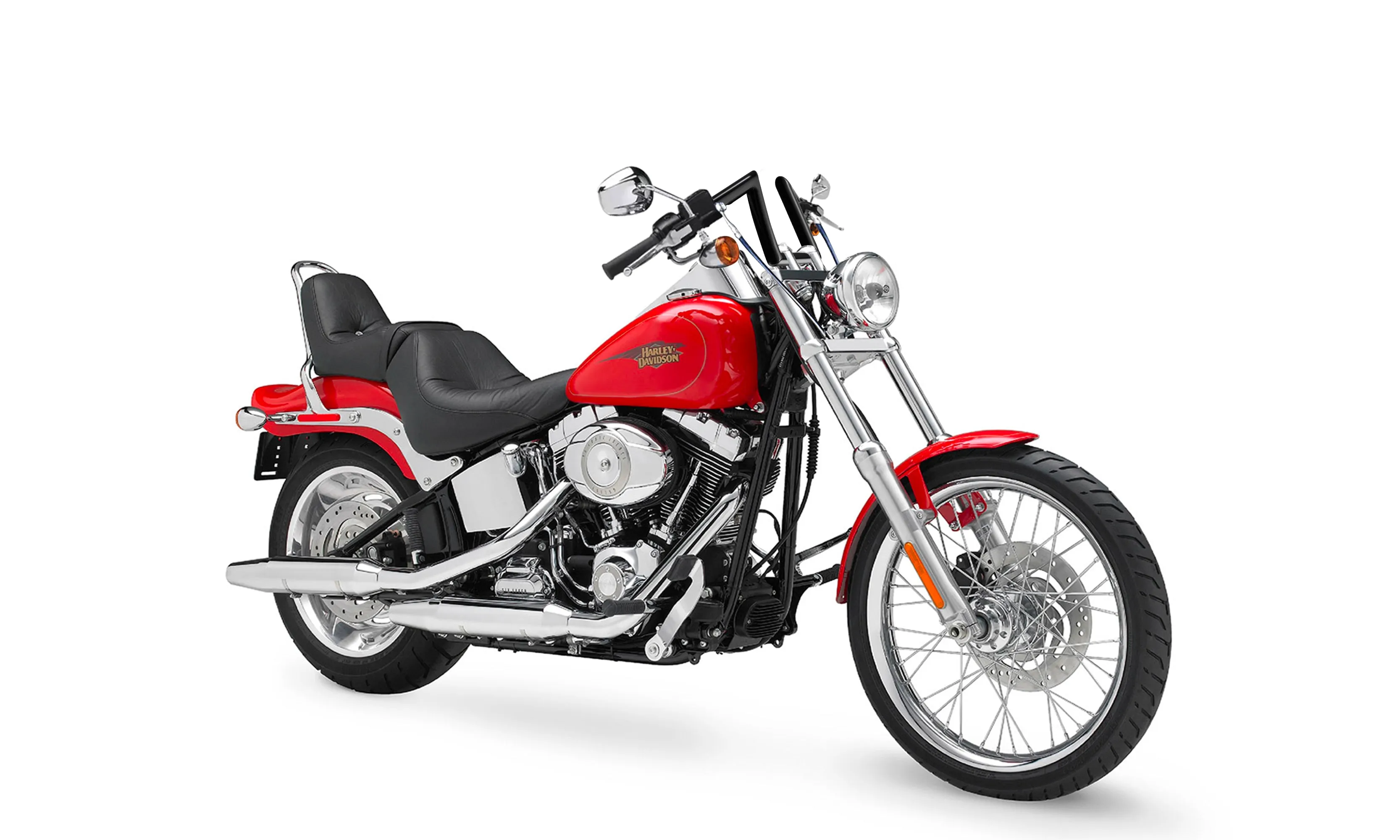 Viking Iron Born Z Handlebar For Harley Softail Custom FXSTC Gloss Black