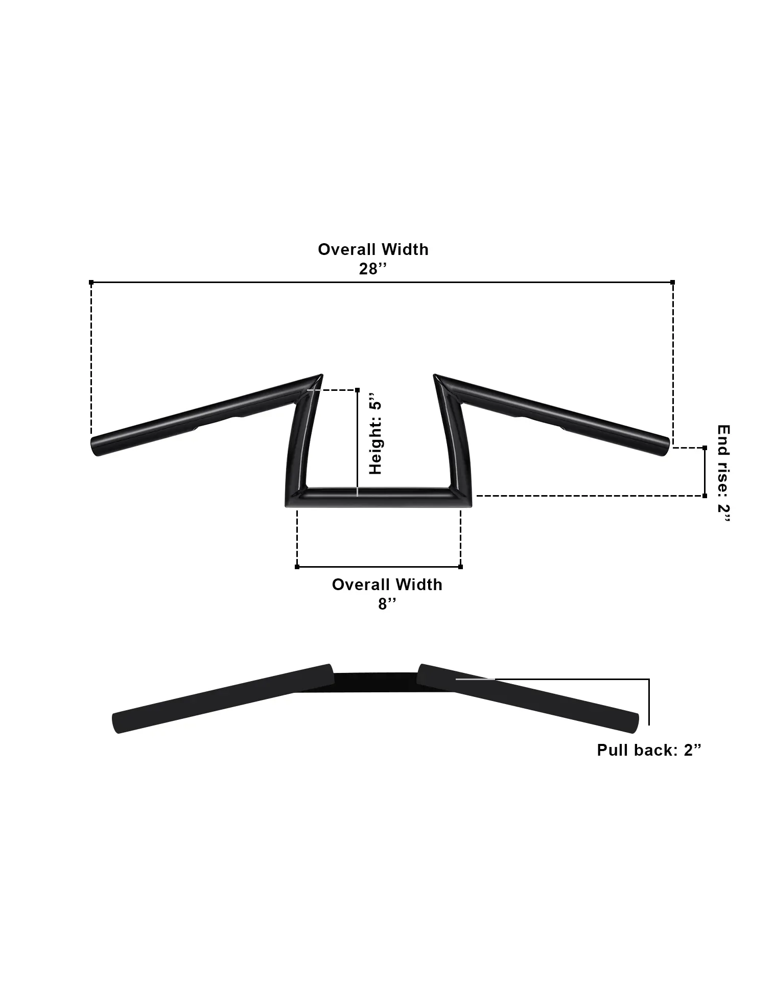 Viking Iron Born Z Handlebar For Harley Softail Custom FXSTC Gloss Black