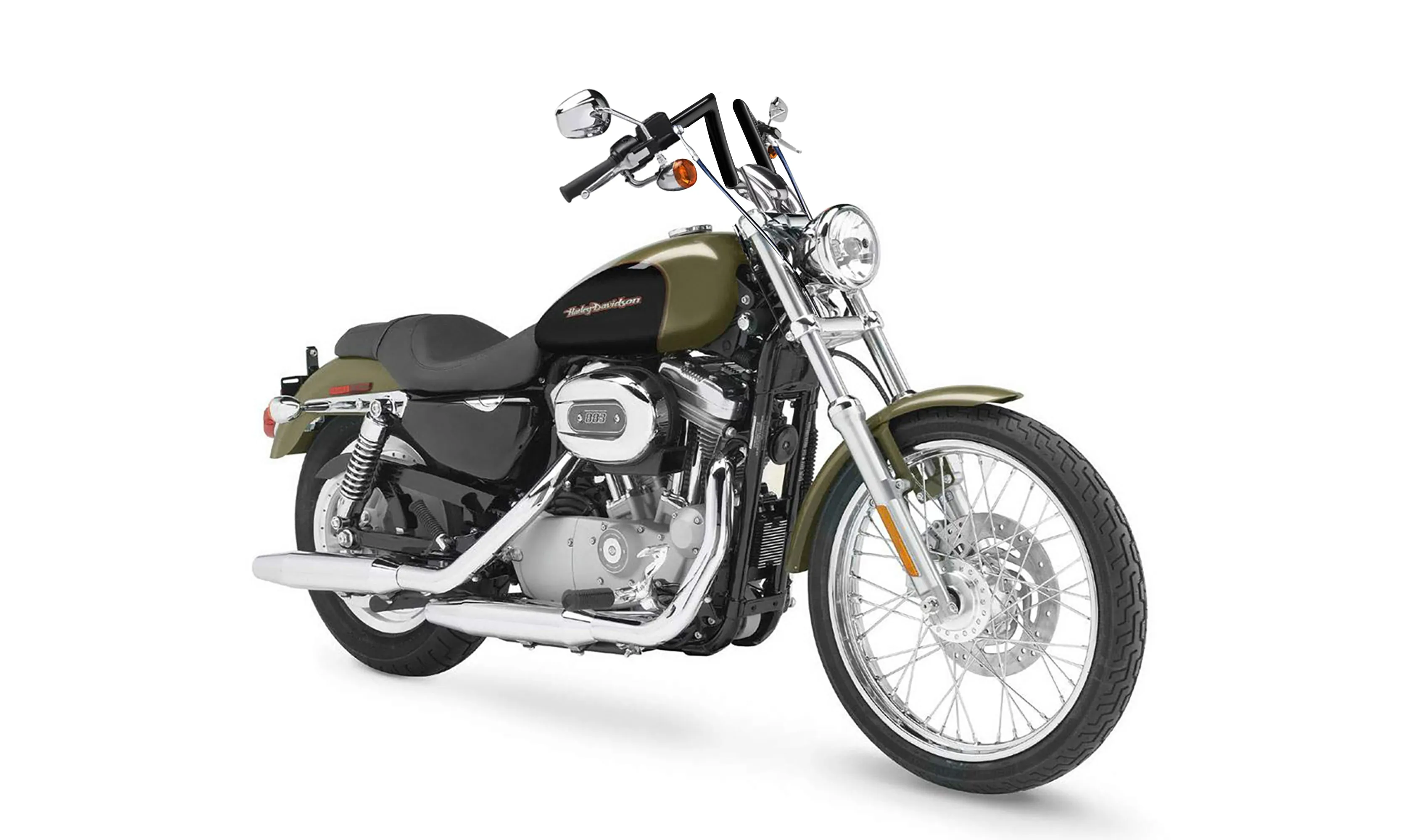 Viking Iron Born Z Handlebar For Harley Sportster 883 Custom XL883C Gloss Black
