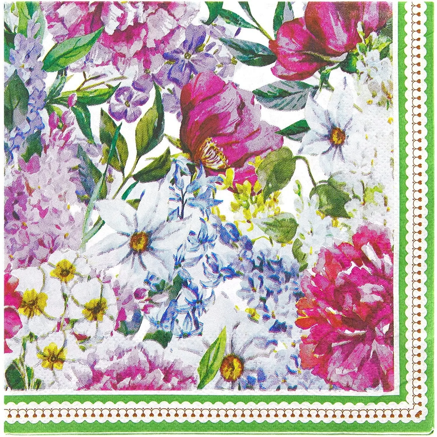 Vintage Floral Paper Napkins for Baby Shower, Bridal Party (6.5 In, 150 Pack)