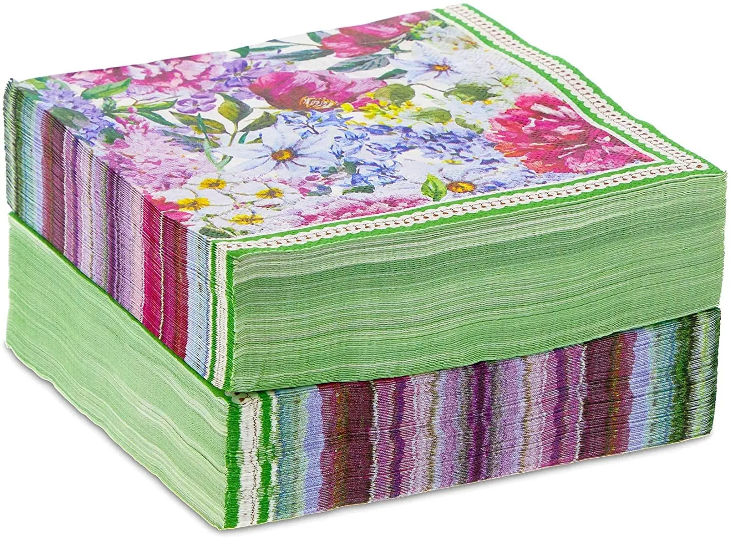 Vintage Floral Paper Napkins for Baby Shower, Bridal Party (6.5 In, 150 Pack)