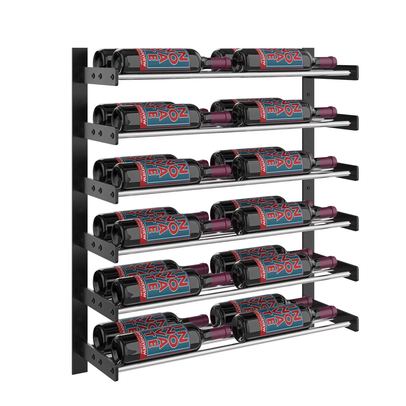 VintageView Evolution Wine Wall 30″ 2C Wall Mounted Wine Rack System (12 to 36 bottles)