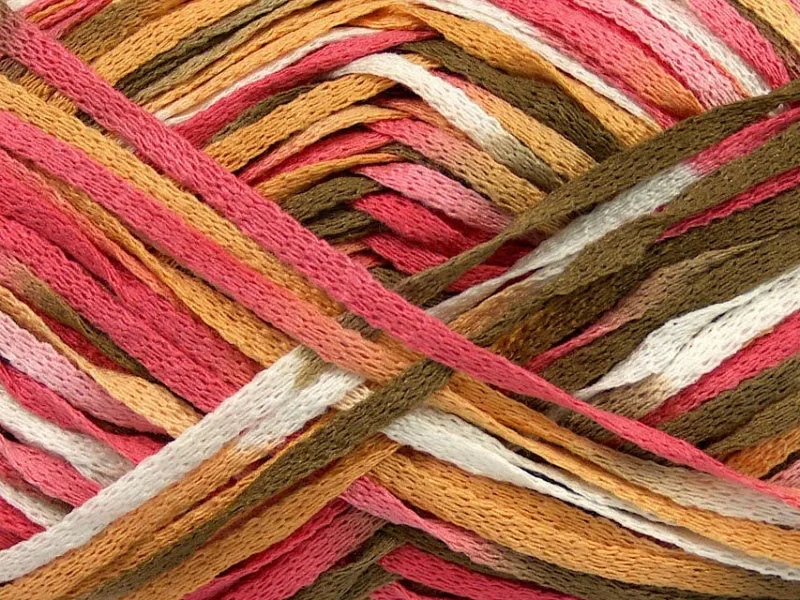 Violino Yarn - Pink White Khaki Salmon