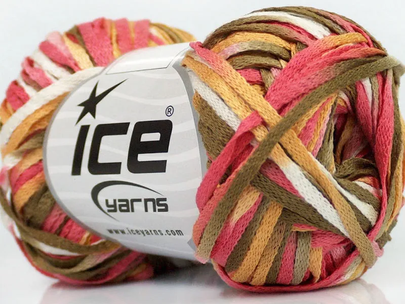 Violino Yarn - Pink White Khaki Salmon